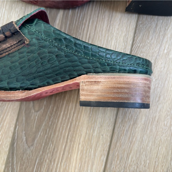 Freebird by Steven Monalisa Green and Brown Leather Mule Shoes Women’s Size 8 - Picture 12 of 14